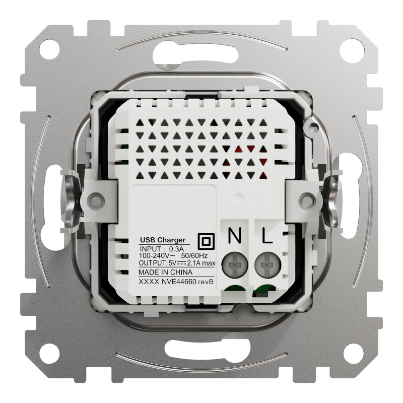 USB розетка тип A+A 2,1A Білий Sedna Design