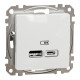 USB розетка тип A+C 2,4A Білий Sedna Design