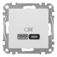 USB розетка A+C, 3 A, 45 Вт, Білий Sedna Design