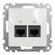 Два роз’єми RJ45 категорія 5E UTP Білий Sedna Design