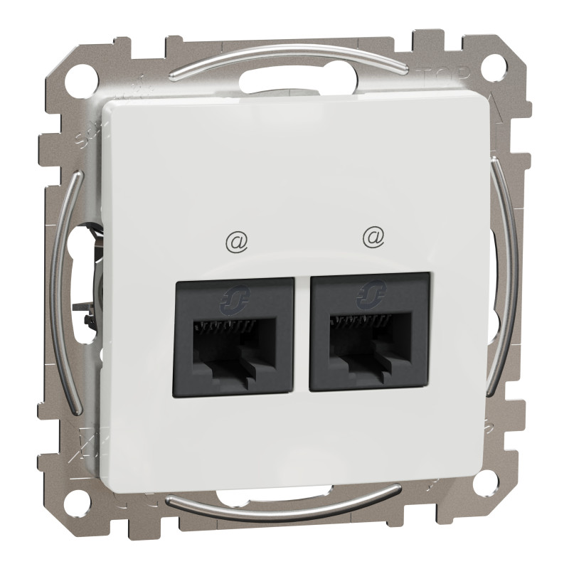Два роз’єми RJ45 категорія 5E UTP Білий Sedna Design