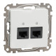 Два роз’єми RJ45 категорія 5E UTP Білий Sedna Design