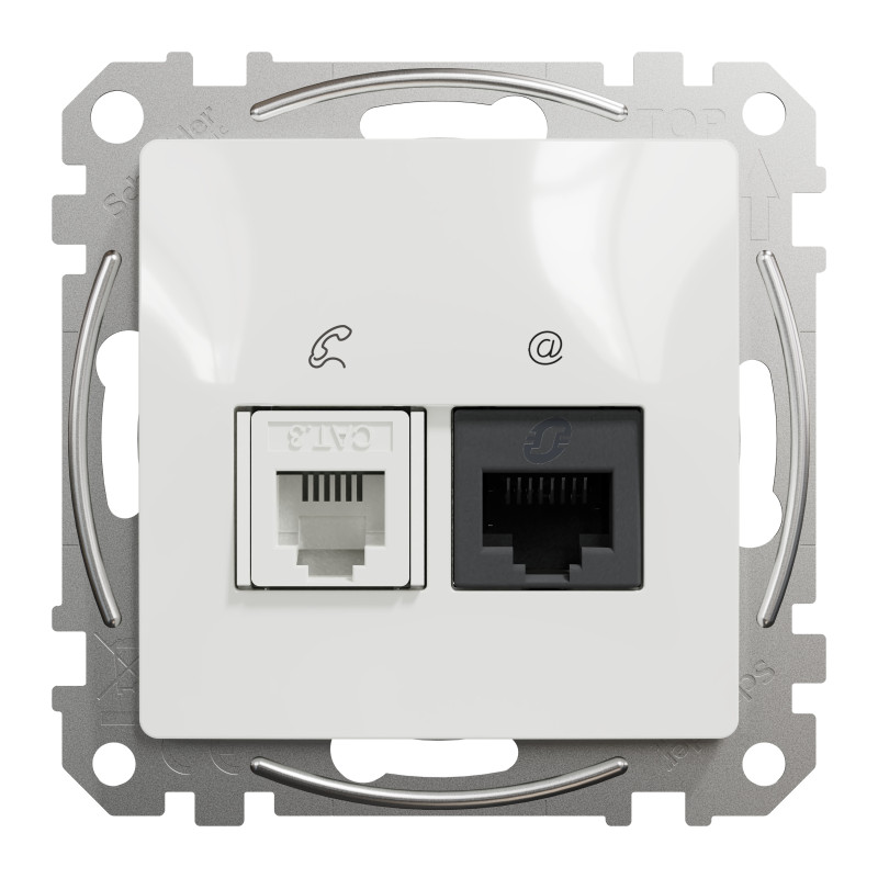 Розетка телекомунікаційна RJ45+RJ11 6UTP, білий, Sedna Design & Elements