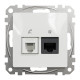 Розетка телекомунікаційна RJ45+RJ11 6UTP, білий, Sedna Design & Elements