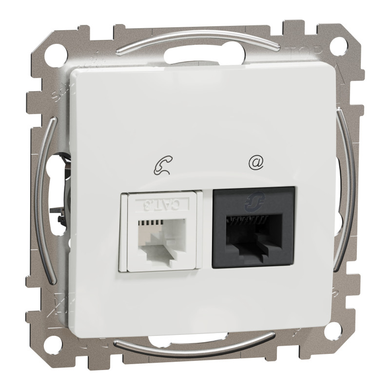 Розетка телекомунікаційна RJ45+RJ11 6UTP, білий, Sedna Design & Elements