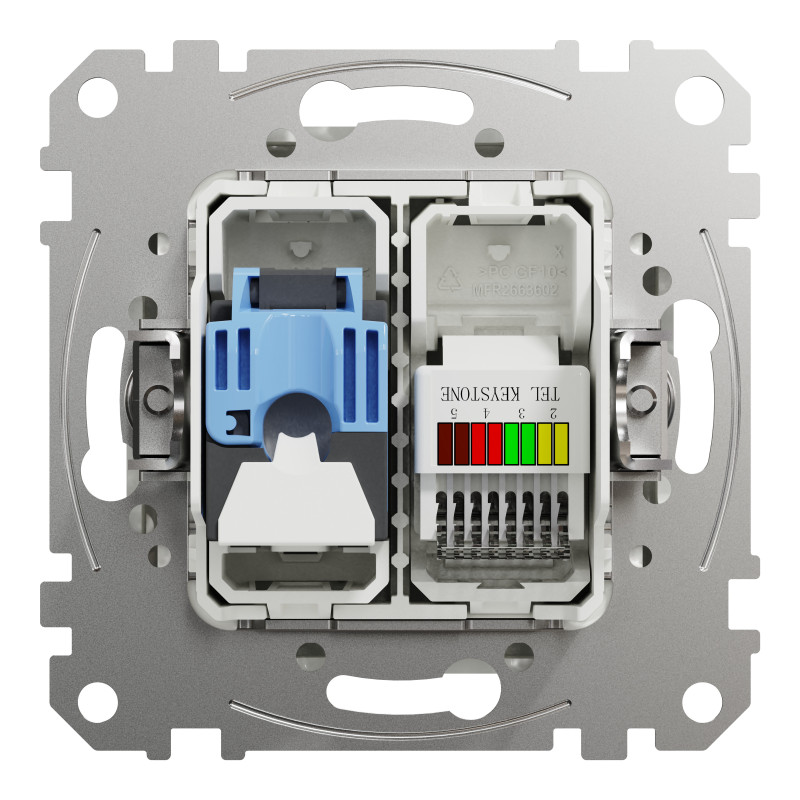 Розетка телекомунікаційна RJ45+RJ11 6UTP, білий, Sedna Design & Elements