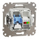 Розетка телекомунікаційна RJ45+RJ11 6UTP, білий, Sedna Design & Elements