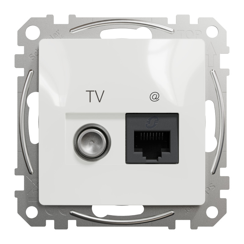 Розетка RJ45 категорія 6 UTP -TV Білий Sedna Design