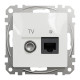 Розетка RJ45 категорія 6 UTP -TV Білий Sedna Design