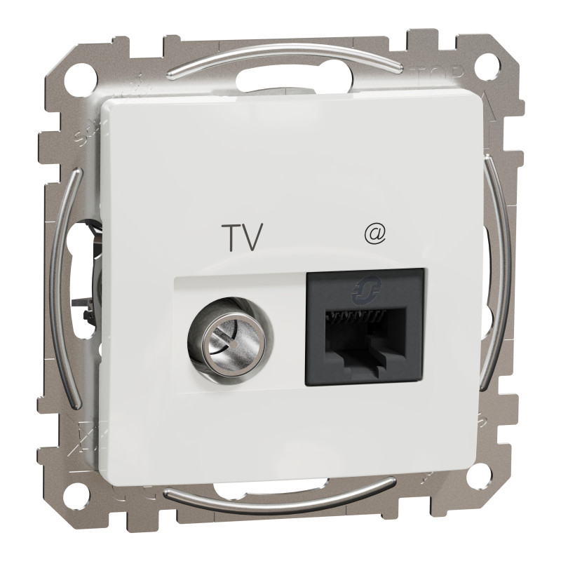 Розетка RJ45 категорія 6 UTP -TV Білий Sedna Design