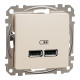USB розетка тип A+A 2,1A Бежевий Sedna Design