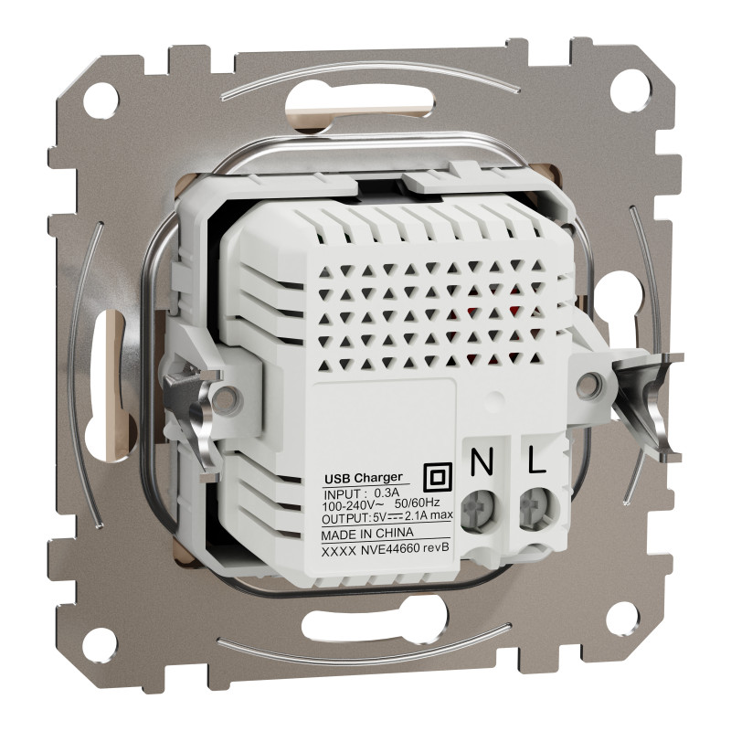USB розетка тип A+A 2,1A Бежевий Sedna Design
