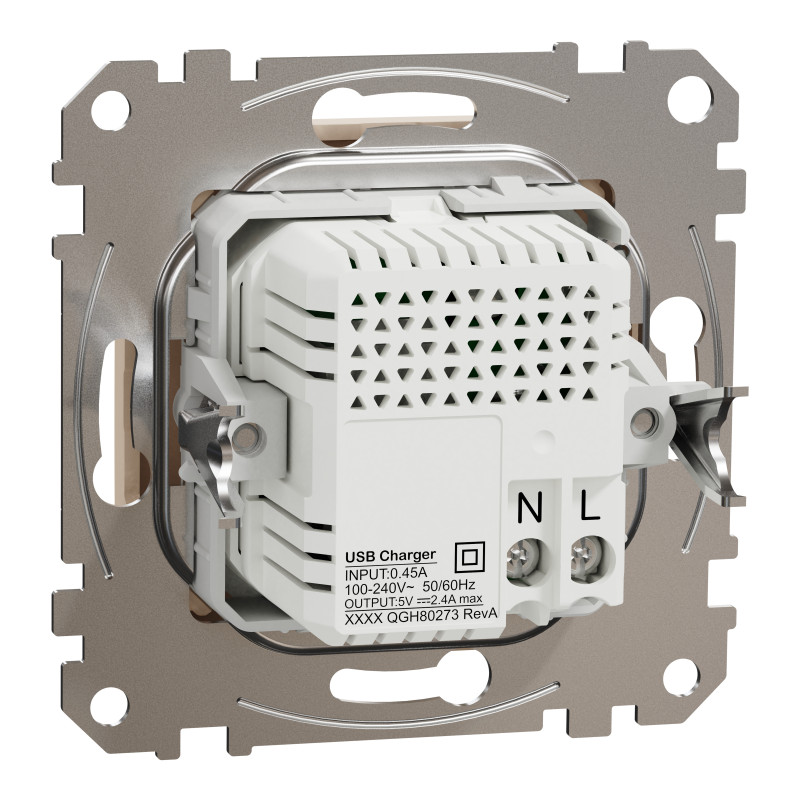 USB розетка тип A+C 2,4A Бежевий Sedna Design