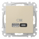 USB розетка A+C, 3 A, 45 Вт, Бежевий Sedna Design