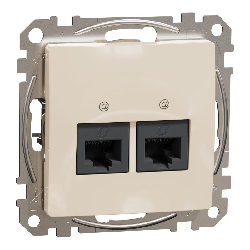 Два роз’єми RJ45 категорія 5E UTP Бежевий Sedna Design
