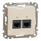 Два роз’єми RJ45 категорія 5E UTP Бежевий Sedna Design