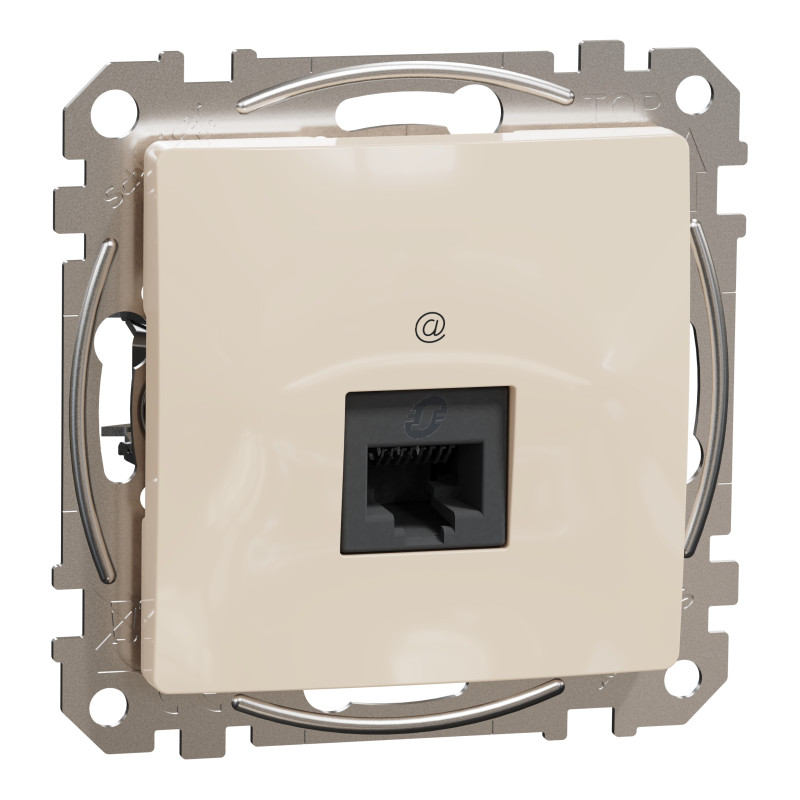 Комп'ютерна розетка, RJ45 CAT6 UTP, Бежева, Sedna Design