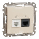 Розетка телекомунікаційна RJ45+RJ11 6UTP, бежевий, Sedna Design & Elements