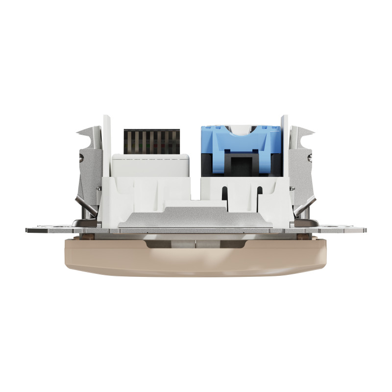 Розетка телекомунікаційна RJ45+RJ11 6UTP, бежевий, Sedna Design & Elements