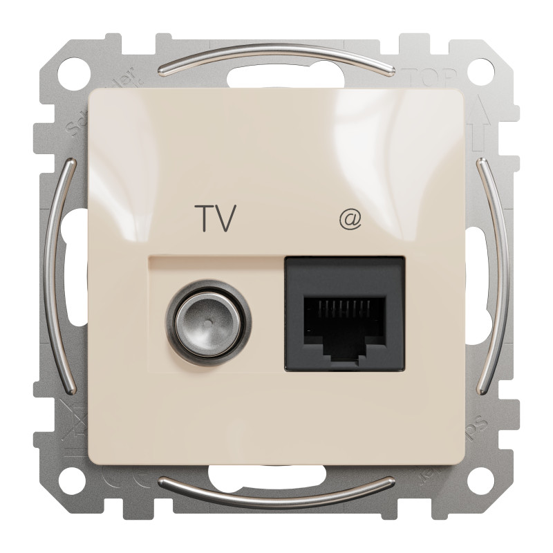 Розетка RJ45 категорія 6 UTP -TV Бежевий Sedna Design