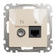 Розетка RJ45 категорія 6 UTP -TV Бежевий Sedna Design