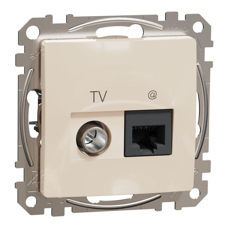 Розетка RJ45 категорія 6 UTP -TV Бежевий Sedna Design