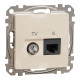 Розетка RJ45 категорія 6 UTP -TV Бежевий Sedna Design