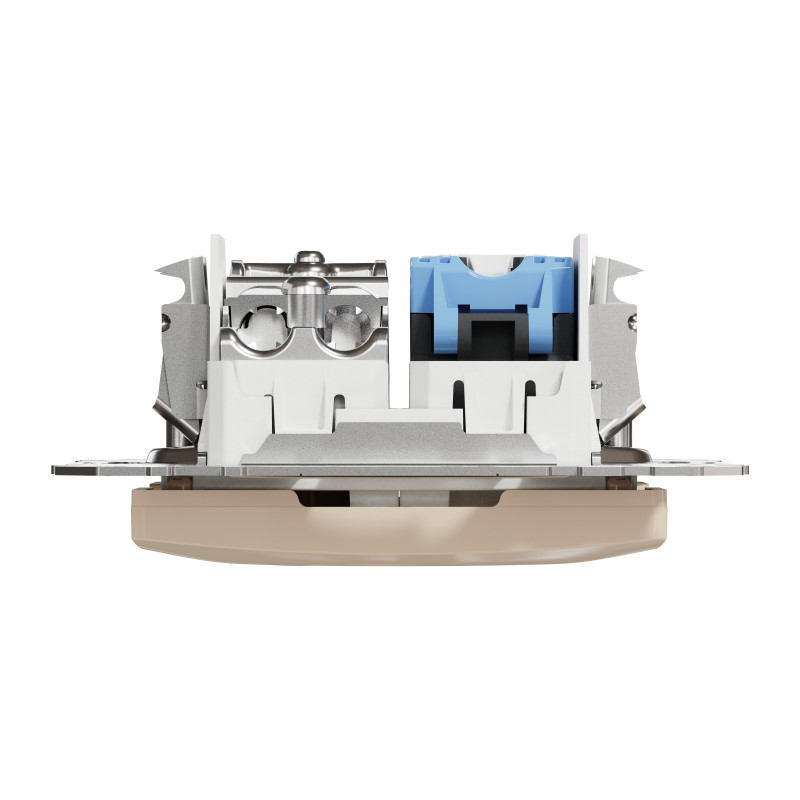 Розетка RJ45 категорія 6 UTP -TV Бежевий Sedna Design
