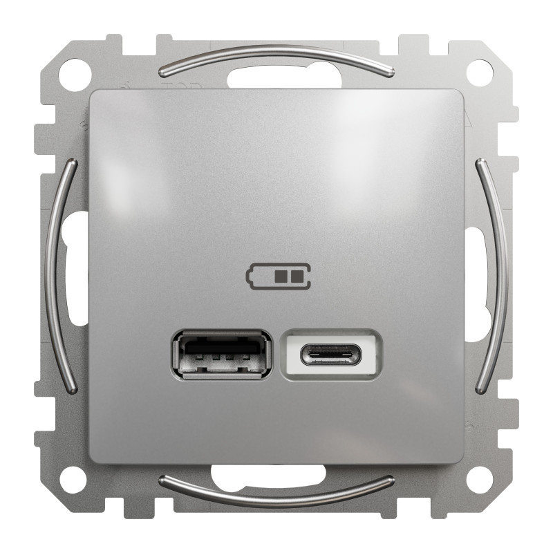 USB розетка ип A+C 2,4A Алюміній Sedna Design