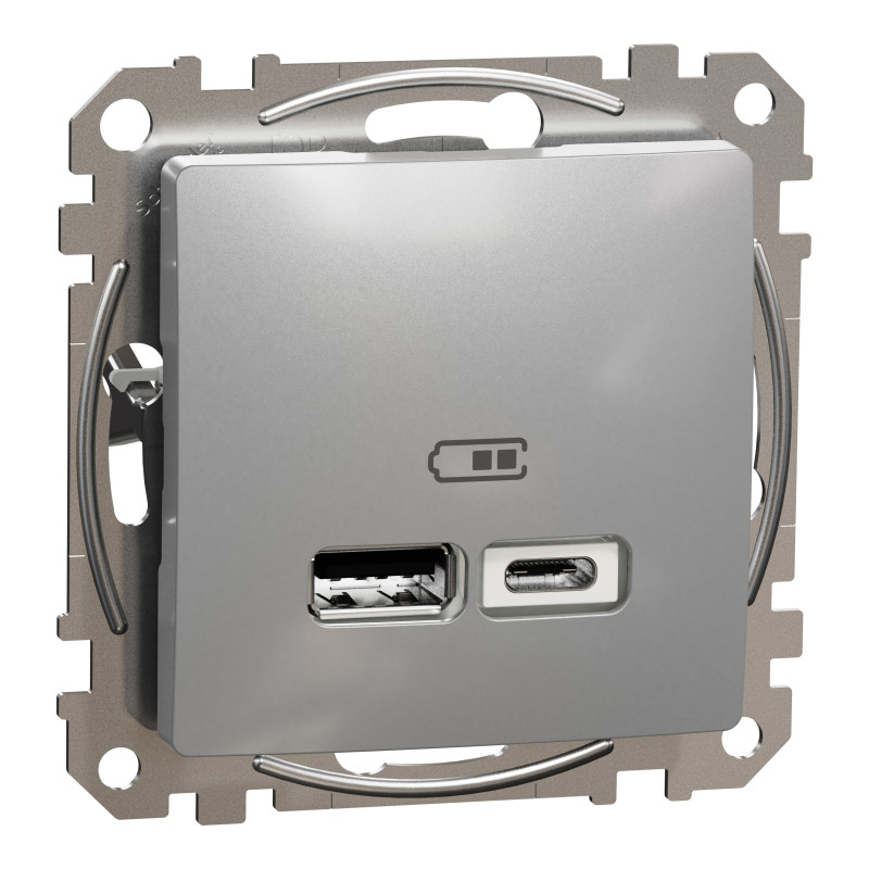 USB розетка ип A+C 2,4A Алюміній Sedna Design