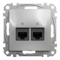 Два роз’єми RJ45 категорія 5E UTP Алюміній Sedna Design