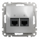 Два роз’єми RJ45 категорія 5E UTP Алюміній Sedna Design