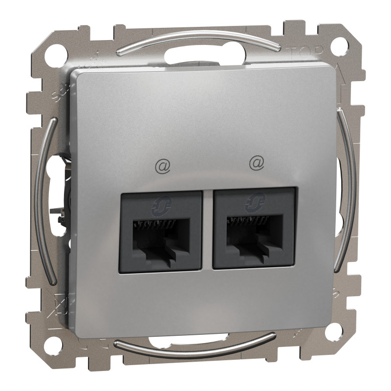 Два роз’єми RJ45 категорія 5E UTP Алюміній Sedna Design