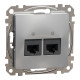 Два роз’єми RJ45 категорія 5E UTP Алюміній Sedna Design