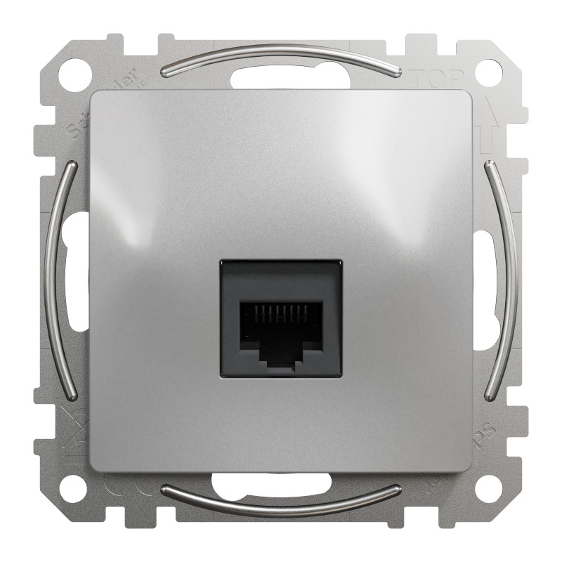 Комп'ютерна розетка, RJ45 CAT6 UTP, Алюміній, Sedna Design