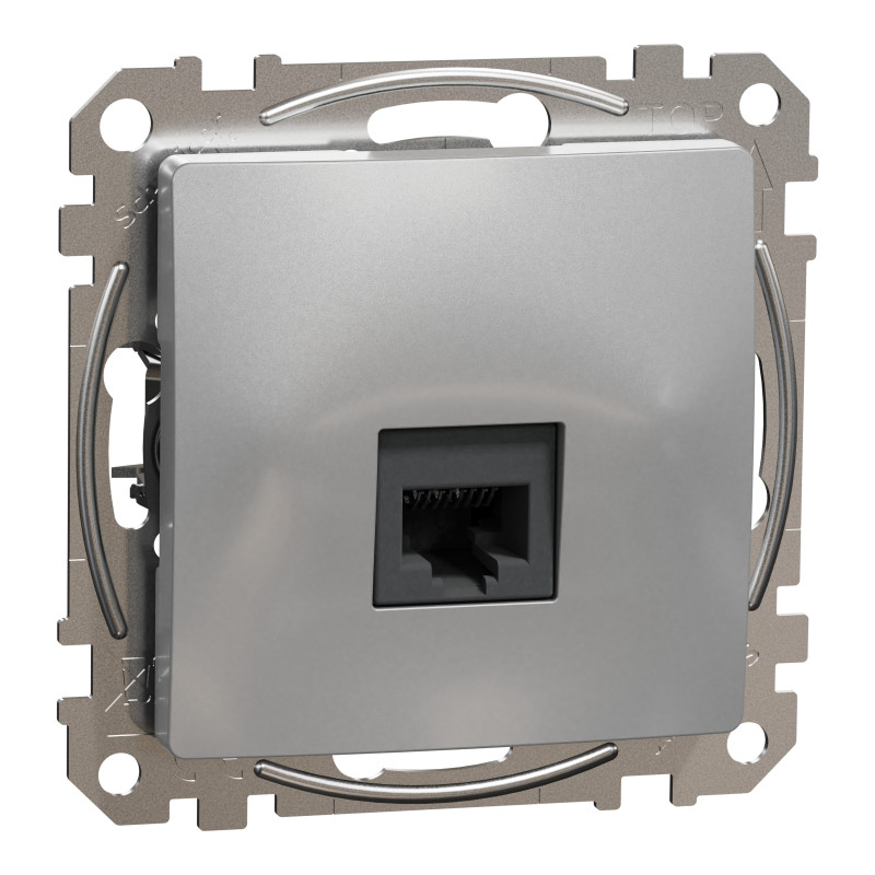 Комп'ютерна розетка, RJ45 CAT6 UTP, Алюміній, Sedna Design