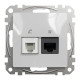Розетка телекомунікаційна RJ45+RJ11 6UTP, алюміній, Sedna Design & Elements