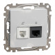 Розетка телекомунікаційна RJ45+RJ11 6UTP, алюміній, Sedna Design & Elements