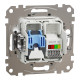 Розетка телекомунікаційна RJ45+RJ11 6UTP, алюміній, Sedna Design & Elements