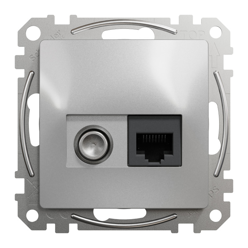 Розетка RJ45 категорія 6 UTP -TV Алюміній Sedna Design