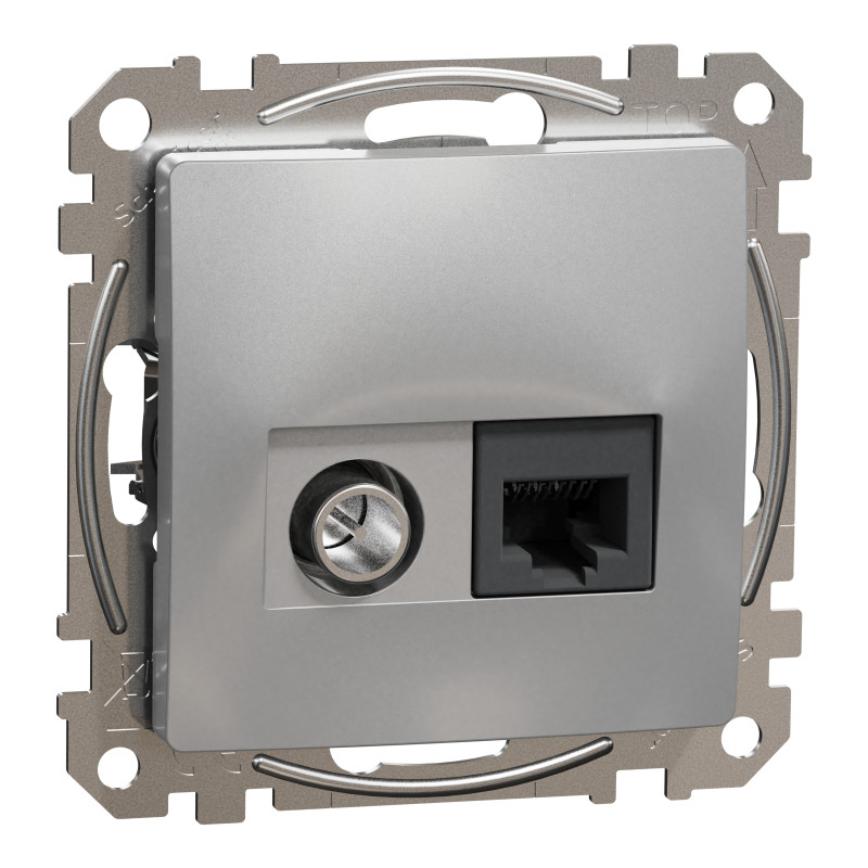 Розетка RJ45 категорія 6 UTP -TV Алюміній Sedna Design