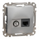 Розетка RJ45 категорія 6 UTP -TV Алюміній Sedna Design