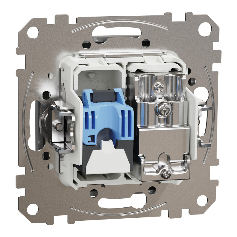 Розетка RJ45 категорія 6 UTP -TV Алюміній Sedna Design