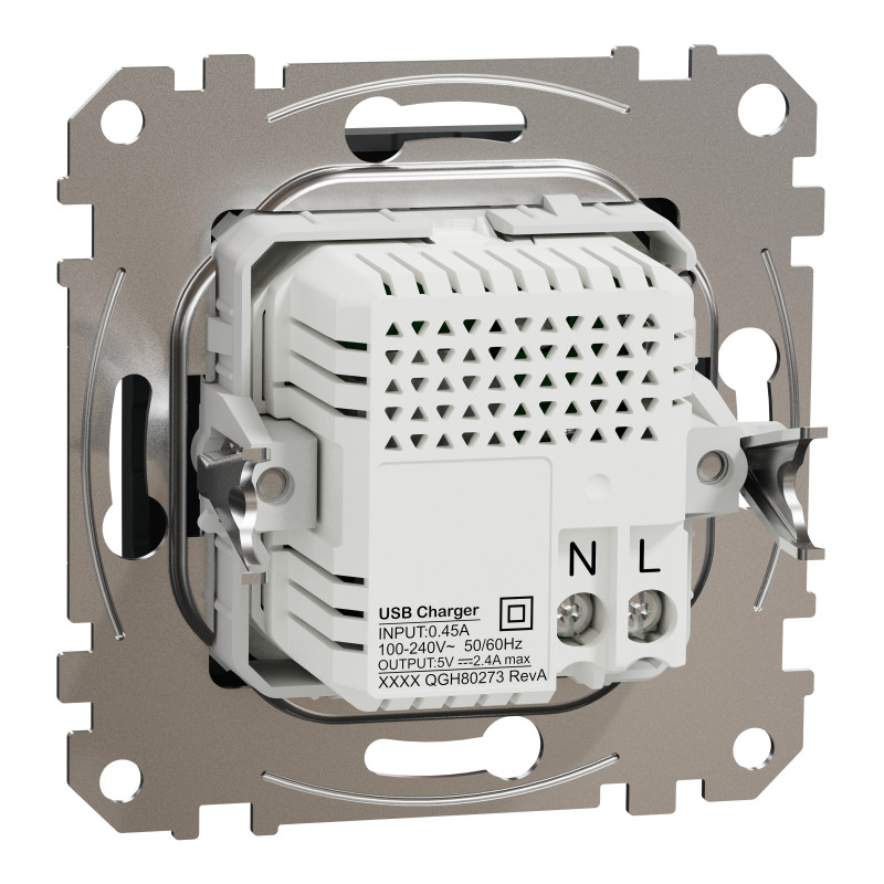USB розетка тип A+C 2,4A Чорний Sedna Design