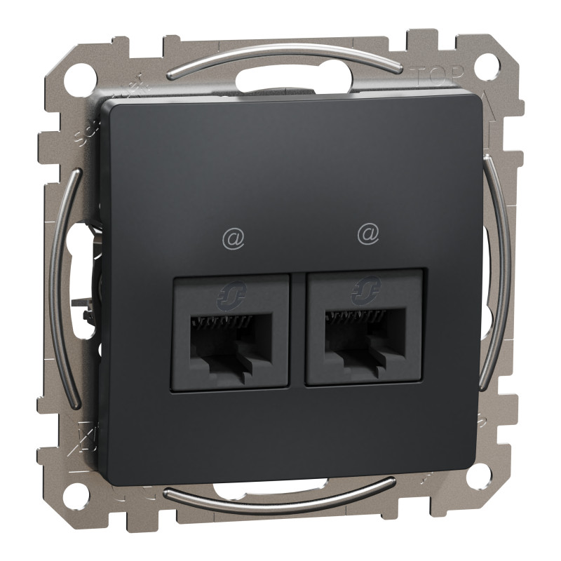 Два роз’єми RJ45 категорія 5E UTP Чорний Sedna Design