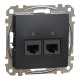 Два роз’єми RJ45 категорія 5E UTP Чорний Sedna Design