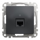 Комп'ютерна розетка, RJ45 CAT6 UTP, Чорна, Sedna Design