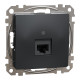 Комп'ютерна розетка, RJ45 CAT6 UTP, Чорна, Sedna Design