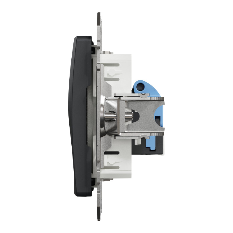 Комп'ютерна розетка, RJ45 CAT6 UTP, Чорна, Sedna Design