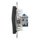 Комп'ютерна розетка, RJ45 CAT6 UTP, Чорна, Sedna Design
